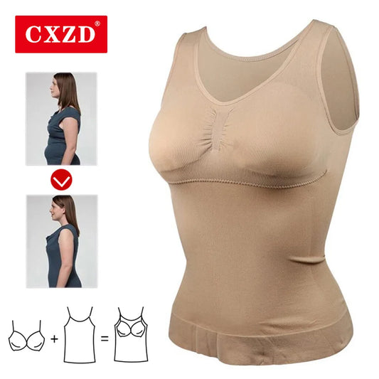 CXZD New Women Shapewear Padded Tummy Control Tank Top Slimming Camisole Removable Body Shaping Compression Vest Corset - The Real Droppshipping