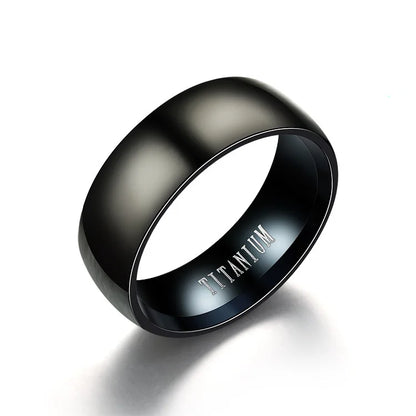 Black Men Ring 100% Titanium Carbide Male Jewelry Wedding Bands Classic Boyfriend Gift 8mm Black Rings For Women Men Wholesale - The Real Droppshipping