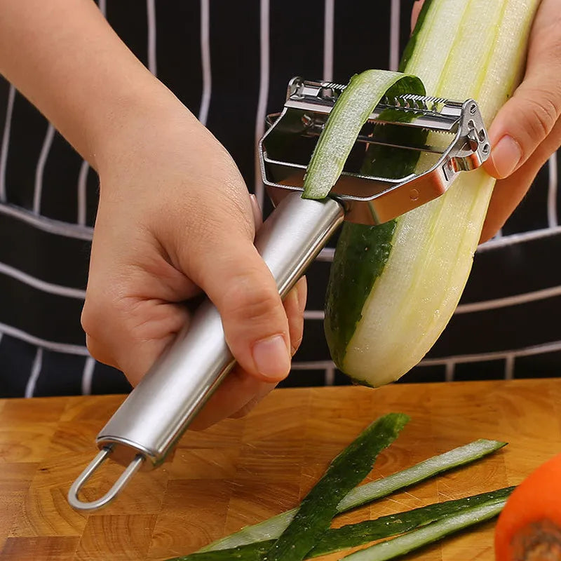 Kitchen Vegetable Peeler Stainless Steel Melon Planer Double-Head Peeler Household Multiple-Function Fruit And Vegetable Peeler - The Real Droppshipping