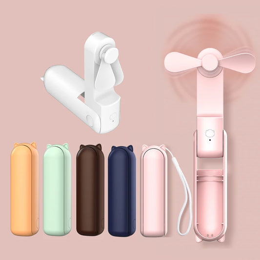 New Handheld Small Fan Portable Creative Mini Three Speed Adjustable Solid Color Charging Small Fan - The Real Droppshipping