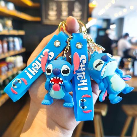 Cartoon Anime Disney Keychain Mickey Mouse Minnie Lilo & Stitch Keyring Key Chain Car Pendant Kids Toys Gifts Wholesale