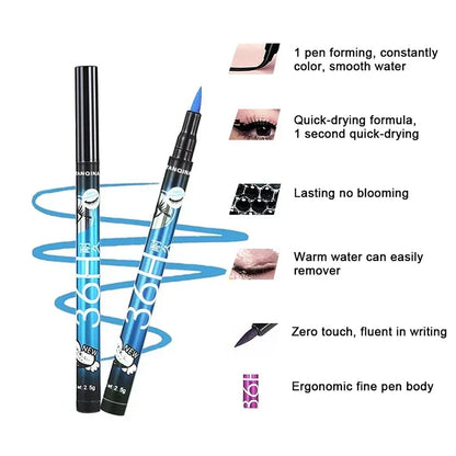 Black Liquid Eyeliner Waterproof Eyeliner Pencil 36H Long-Lasting Liquid Eye Liner Pen Quick-Dry No Blooming Cosmetics Tool - The Real Droppshipping