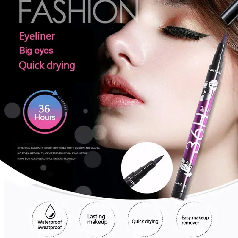 Black Liquid Eyeliner Waterproof Eyeliner Pencil 36H Long-Lasting Liquid Eye Liner Pen Quick-Dry No Blooming Cosmetics Tool - The Real Droppshipping