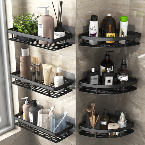 Bathroom Shelf Kitchen Storage Organizer Aluminum Alloy Shampoo Rack Shower Shelf Bathroom Accessories No Drill Shelf - The Real Droppshipping