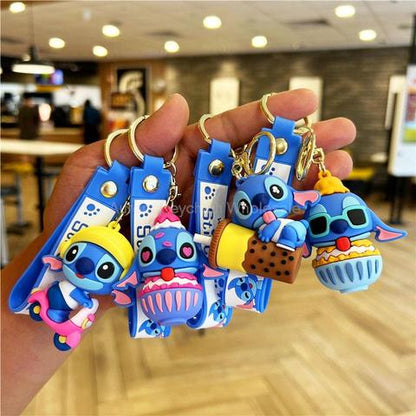 Cartoon Anime Disney Keychain Mickey Mouse Minnie Lilo & Stitch Keyring Key Chain Car Pendant Kids Toys Gifts Wholesale