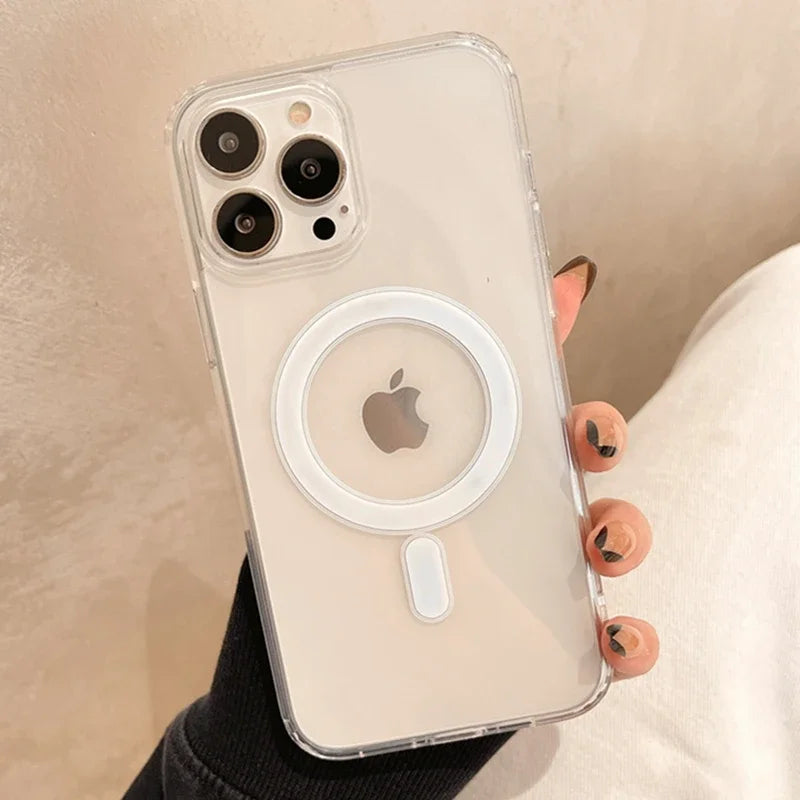 Original For Magsafe Magnetic Wireless Charging Case For iPhone 14 13 12 11 Pro Max Mini X XR XS 7 8 Plus SE HD Clear Hard Cover - The Real Droppshipping