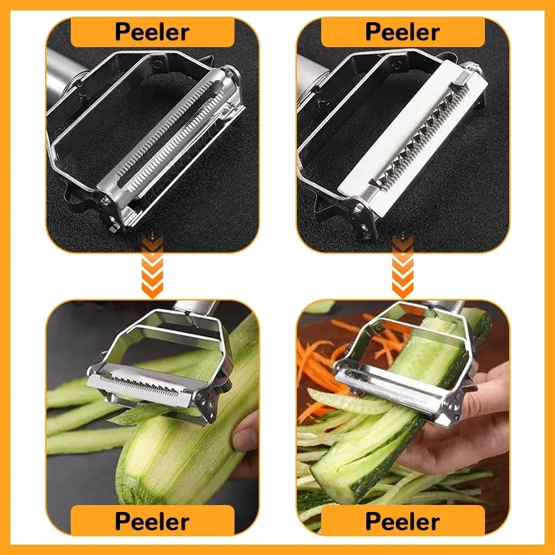 Kitchen Vegetable Peeler Stainless Steel Melon Planer Double-Head Peeler Household Multiple-Function Fruit And Vegetable Peeler - The Real Droppshipping