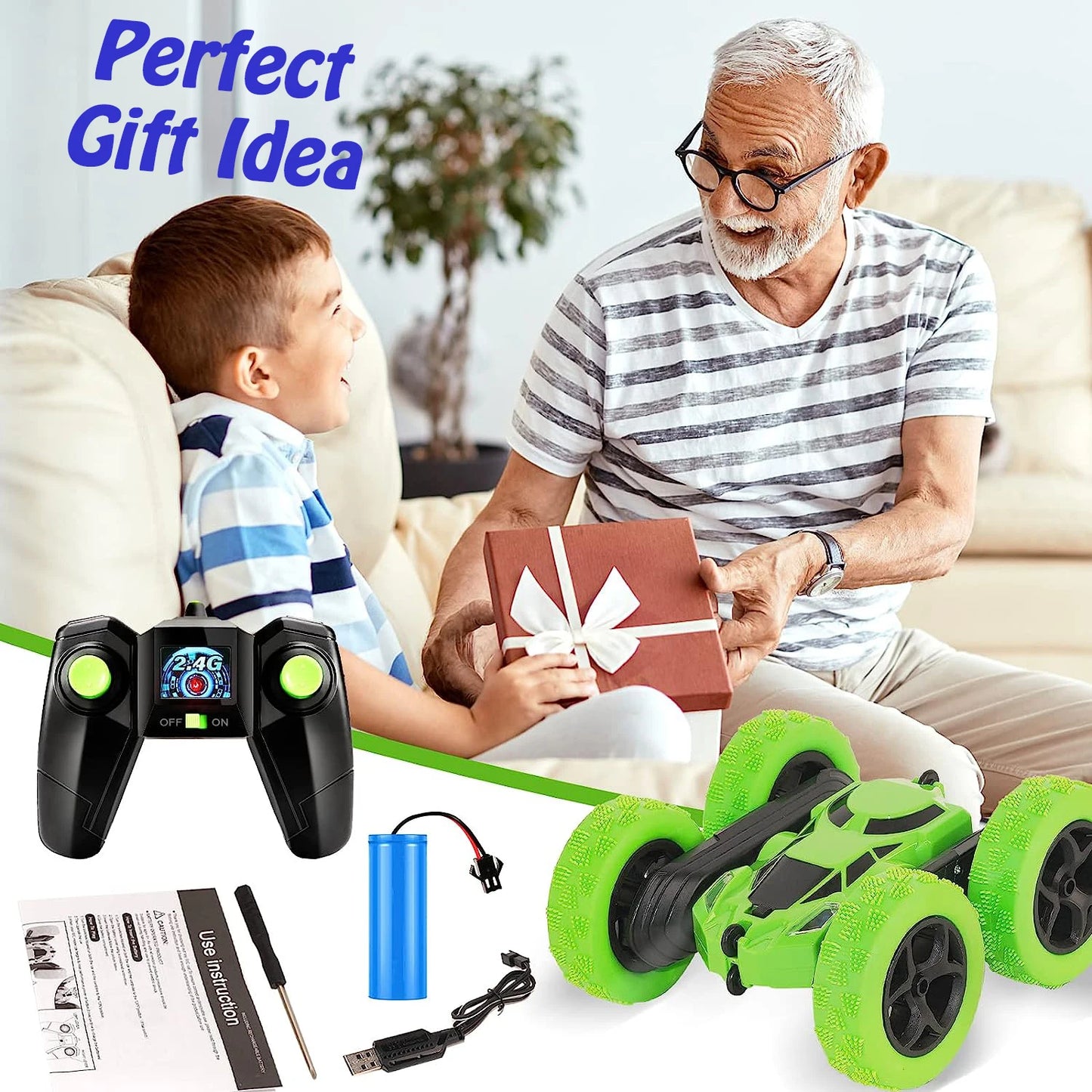 RC Stunt Car Children Double Sided Flip 2.4Ghz Remote Control Car 360 Degree Rotation Off Road Kids Rc Drift Car Toys Gifts Boys - The Real Droppshipping