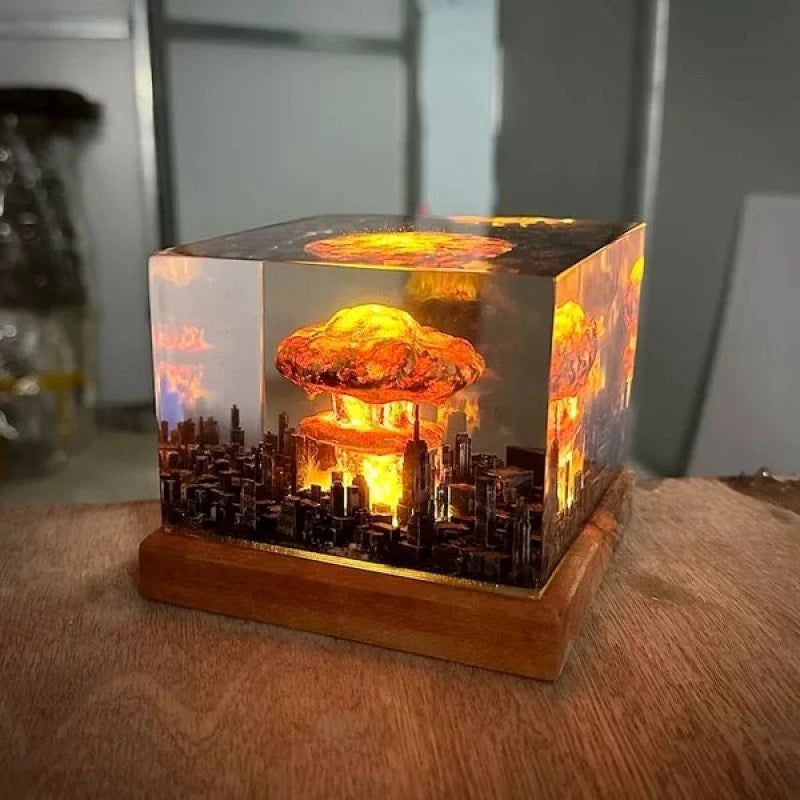 Nuclear Explosion Bomb Mushroom Cloud Lamp Flameless Lamp For Courtyard Living Room Decor 3D Night Light Rechargeable - The Real Droppshipping