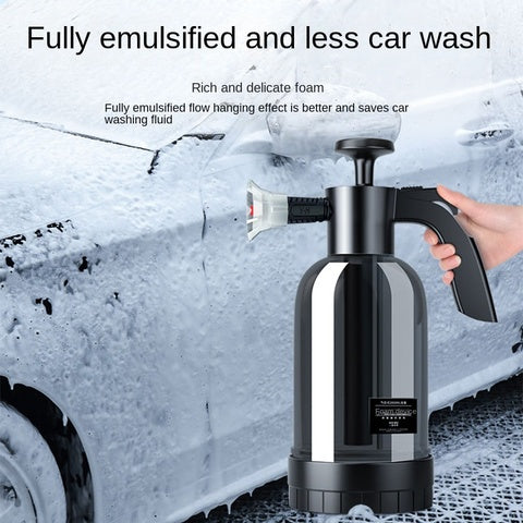 2L Hand Pump Foam Sprayer with 3 Types of Nozzle Hand Pneumatic Foam Cannon Snow Foam Car Wash Spray Bottle Car Window Cleaning - The Real Droppshipping