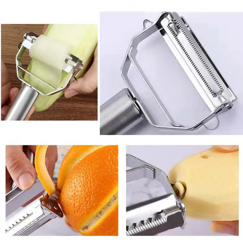 Kitchen Vegetable Peeler Stainless Steel Melon Planer Double-Head Peeler Household Multiple-Function Fruit And Vegetable Peeler - The Real Droppshipping