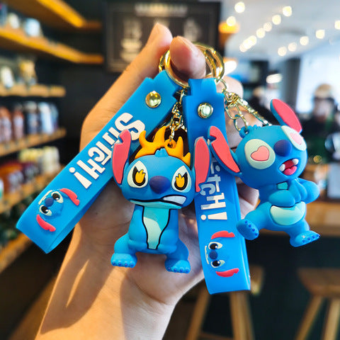 Cartoon Anime Disney Keychain Mickey Mouse Minnie Lilo & Stitch Keyring Key Chain Car Pendant Kids Toys Gifts Wholesale