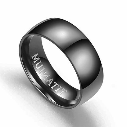 Black Men Ring 100% Titanium Carbide Male Jewelry Wedding Bands Classic Boyfriend Gift 8mm Black Rings For Women Men Wholesale - The Real Droppshipping