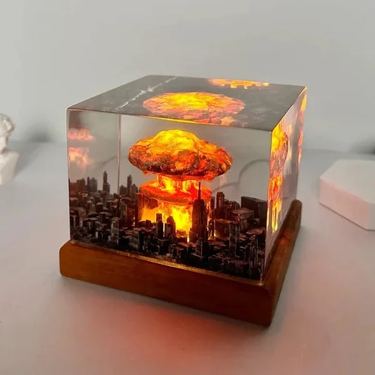 Nuclear Explosion Bomb Mushroom Cloud Lamp Flameless Lamp For Courtyard Living Room Decor 3D Night Light Rechargeable - The Real Droppshipping