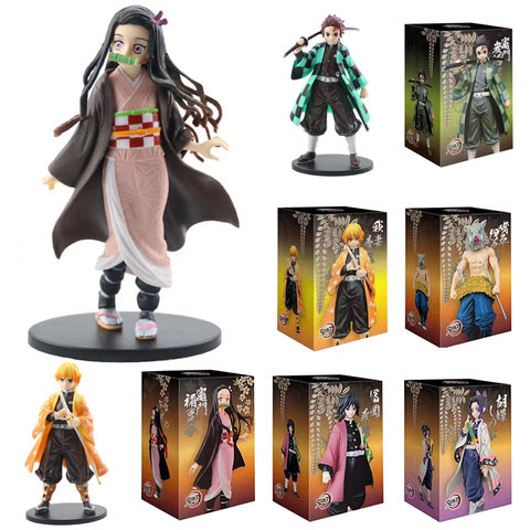 Anime Demon Slayer Kimetsu no Yaiba figure Kamado Tanjirou Action Figure Agatsuma Zenitsu Nezuko Warrior PVC Model Toys - The Real Droppshipping