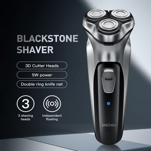 ENCHEN Blackstone Electrical Rotary Shaver for Men 3D Floating Blade Washable Type-C USB Rechargeable Shaving Beard Machine - The Real Droppshipping